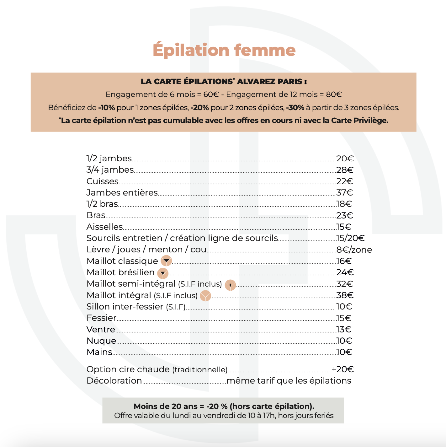 épilation femme alvarez paris